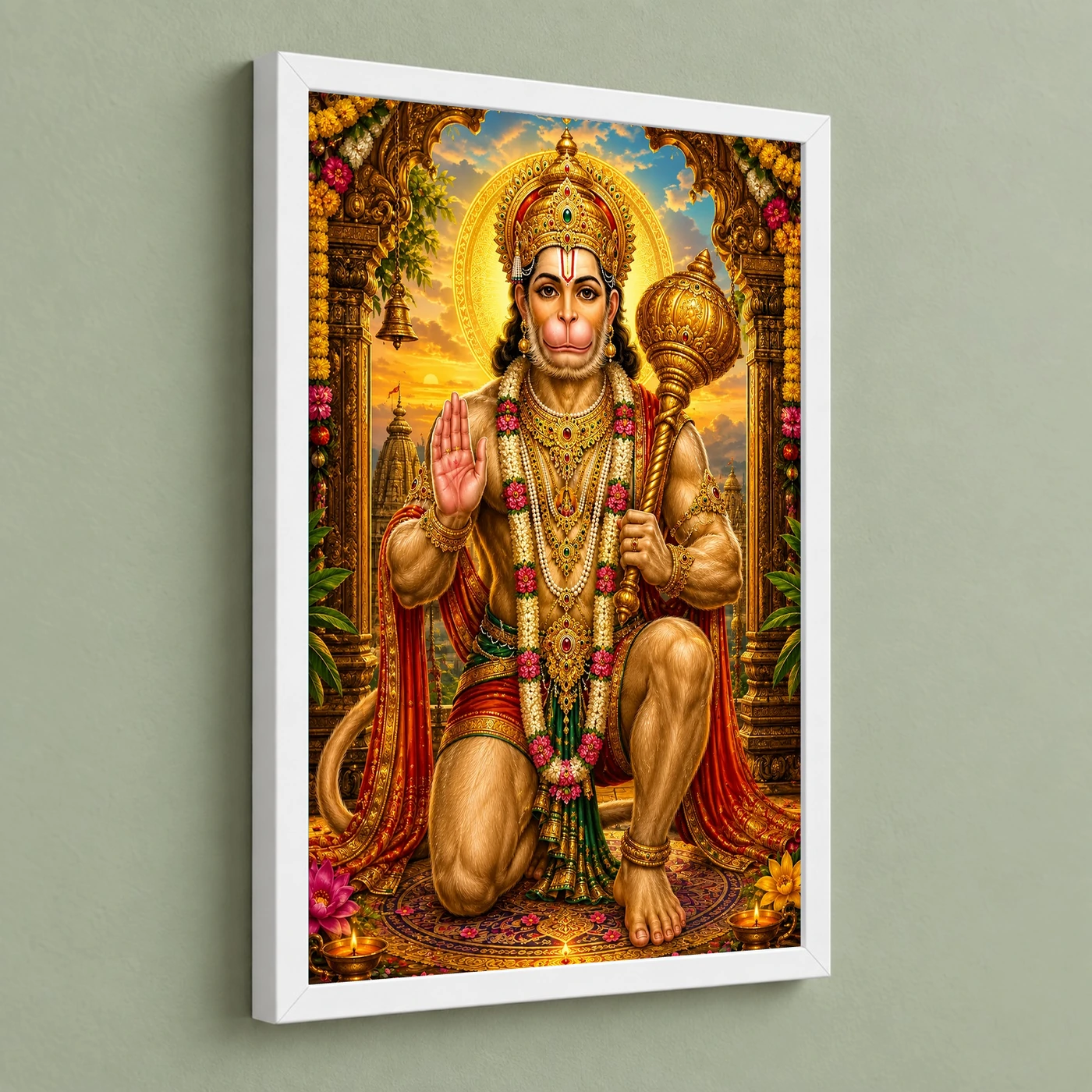 Lord Hanuman Vivid Premium Spiritual Poster Art Photo Frame, view 5