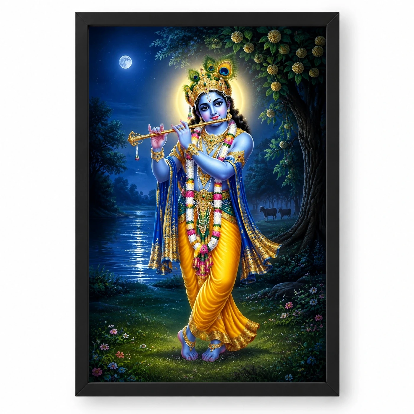 Lord Krishna — Peacock Feather Flute Frame
