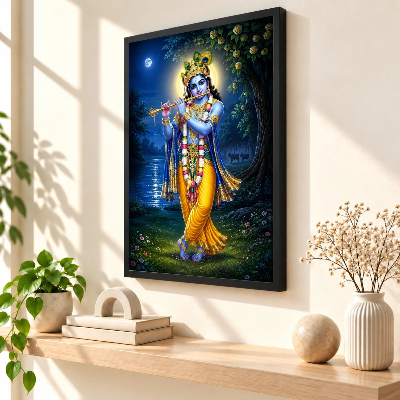 Lord Krishna — Peacock Feather Flute Frame, view 2