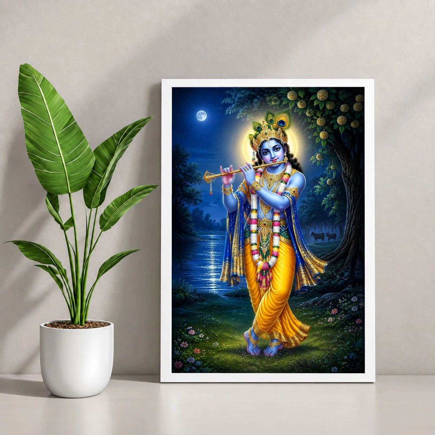 Lord Krishna — Peacock Feather Flute Frame, view 4