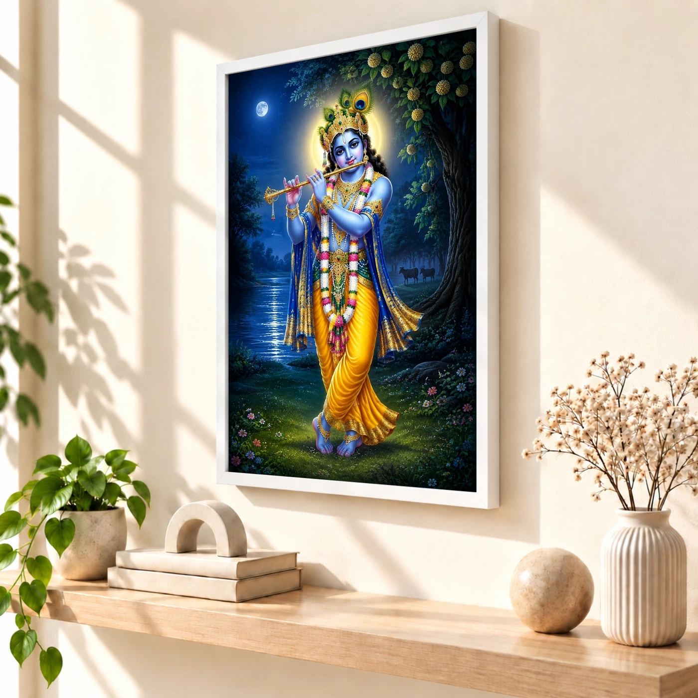 Lord Krishna — Peacock Feather Flute Frame, view 7