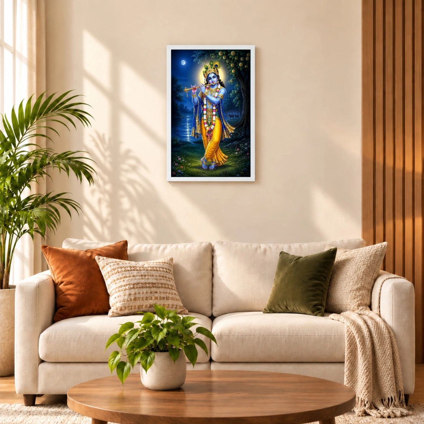 Lord Krishna — Peacock Feather Flute Frame, view 9