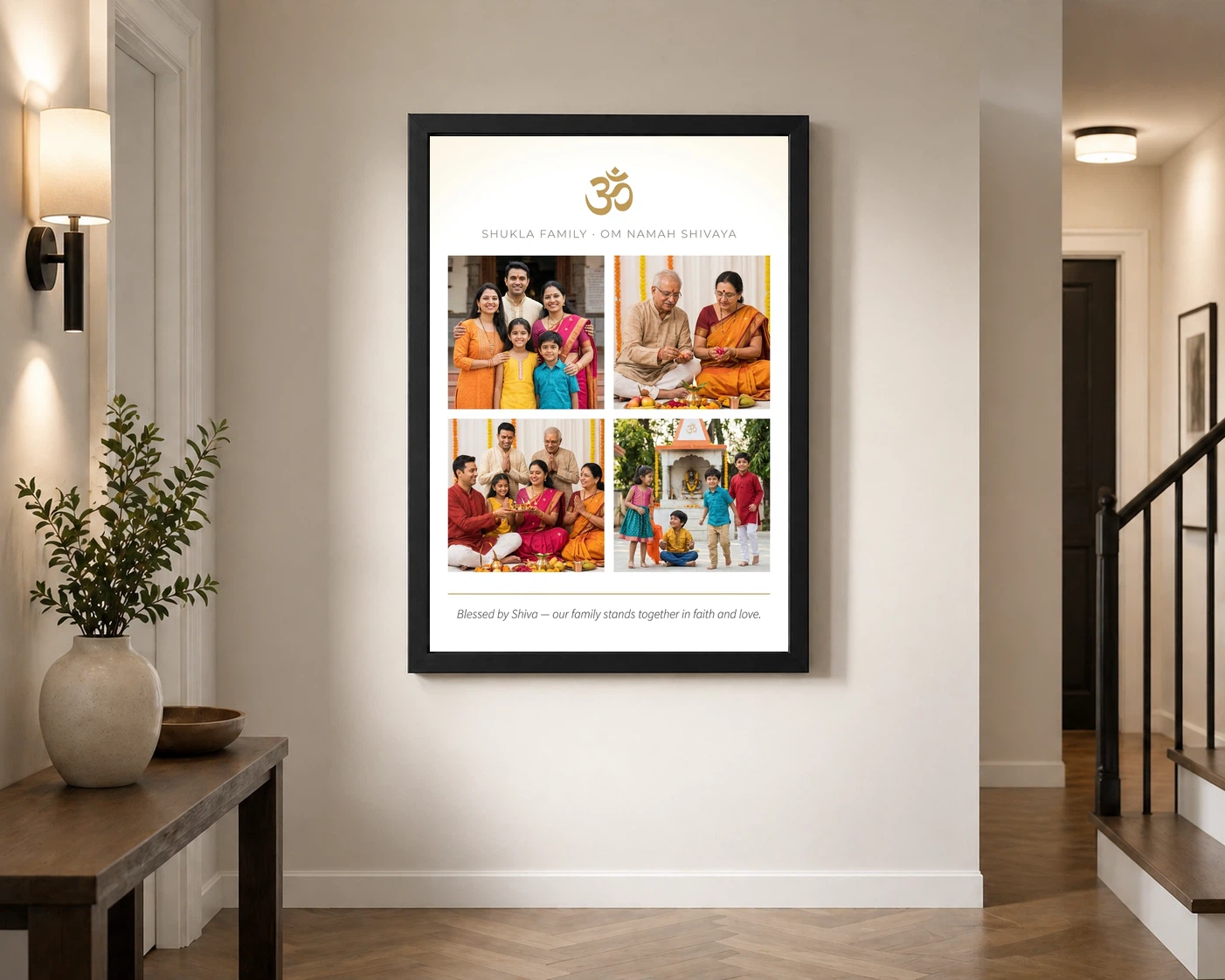 Lord Shiva Family Photo Frame Cosmic Ethereal Spiritual Art Photo Frame, view 2
