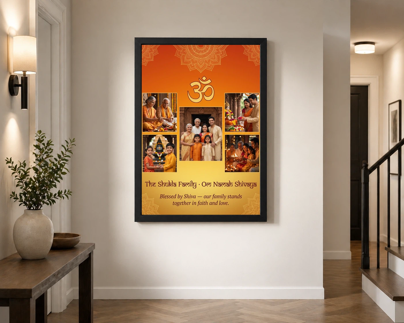 Lord Shiva Family Photo Frame Divine Sacred Spiritual Art Photo Frame, view 2