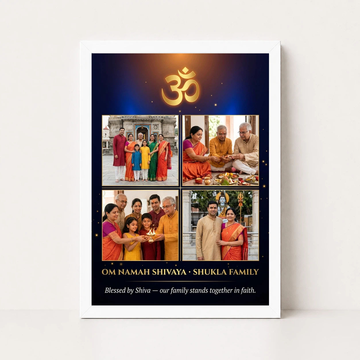 Lord Shiva Family Photo Frame Majestic Gold Devotional Art Photo Frame, view 5
