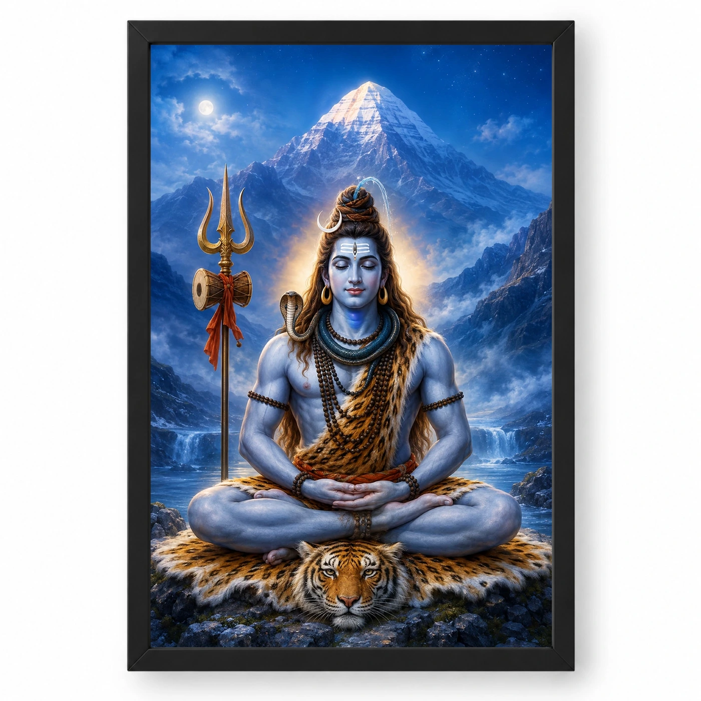 Lord Shiva Meditation — Kailash Moonlight Frame