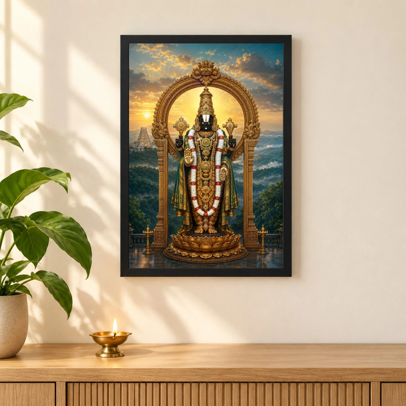 Lord Venkateshwara — Seshachalam Temple Frame, view 3