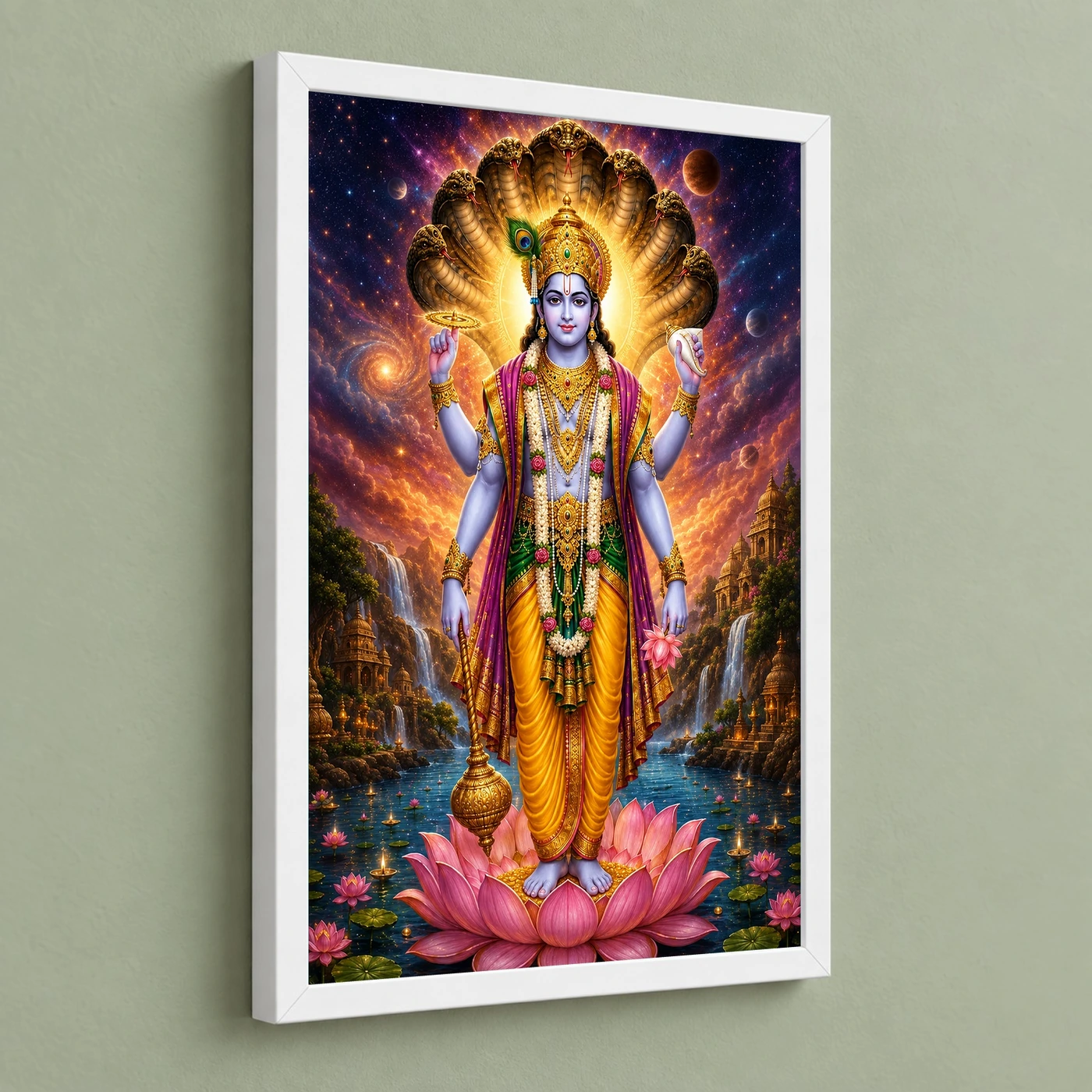 Lord Vishnu Cosmic Celestial Aura Photo Frame, view 5