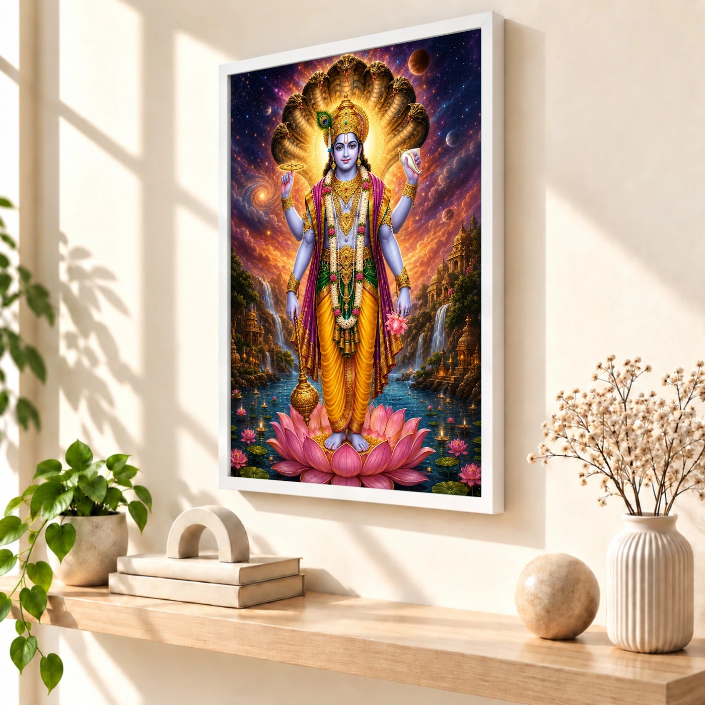 Lord Vishnu Cosmic Celestial Aura Photo Frame, view 7