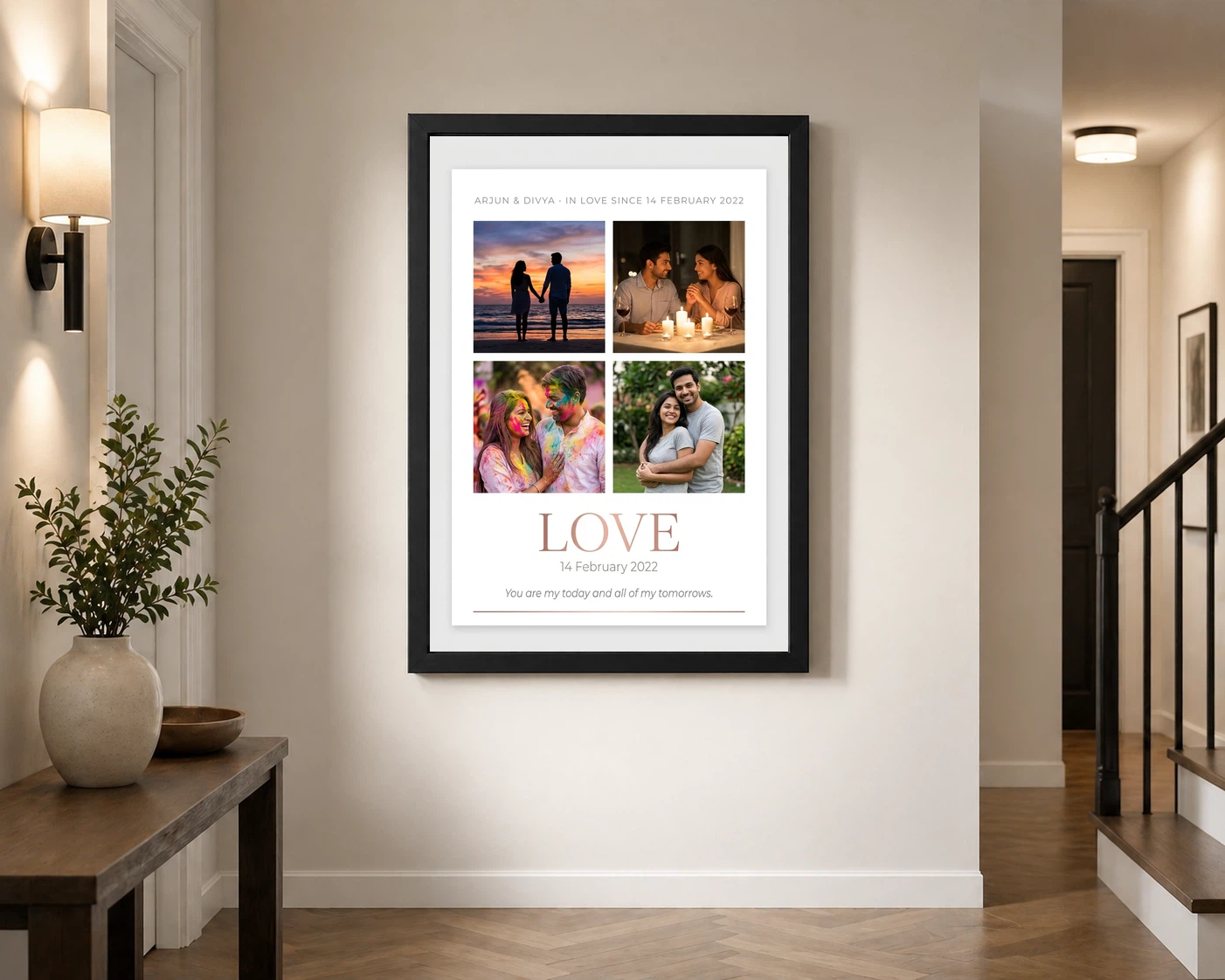 Love Collage Photo Frame Bold Red Roses Romantic Love Photo Frame, view 2
