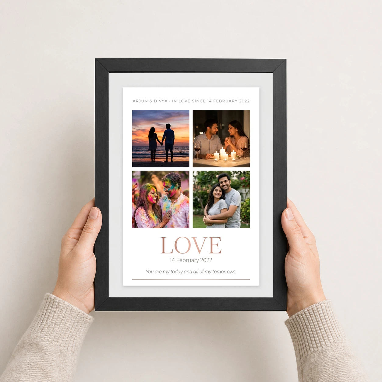 Love Collage Photo Frame Bold Red Roses Romantic Love Photo Frame, view 3