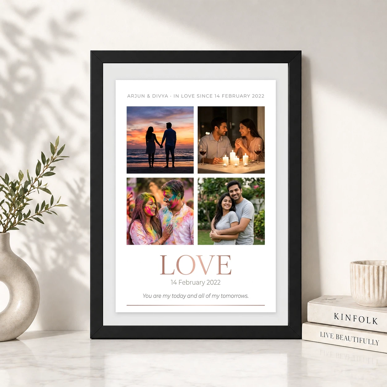 Love Collage Photo Frame Bold Red Roses Romantic Love Photo Frame, view 4