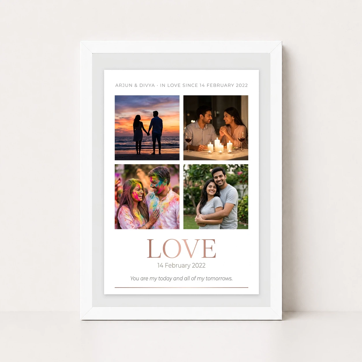 Love Collage Photo Frame Bold Red Roses Romantic Love Photo Frame, view 5
