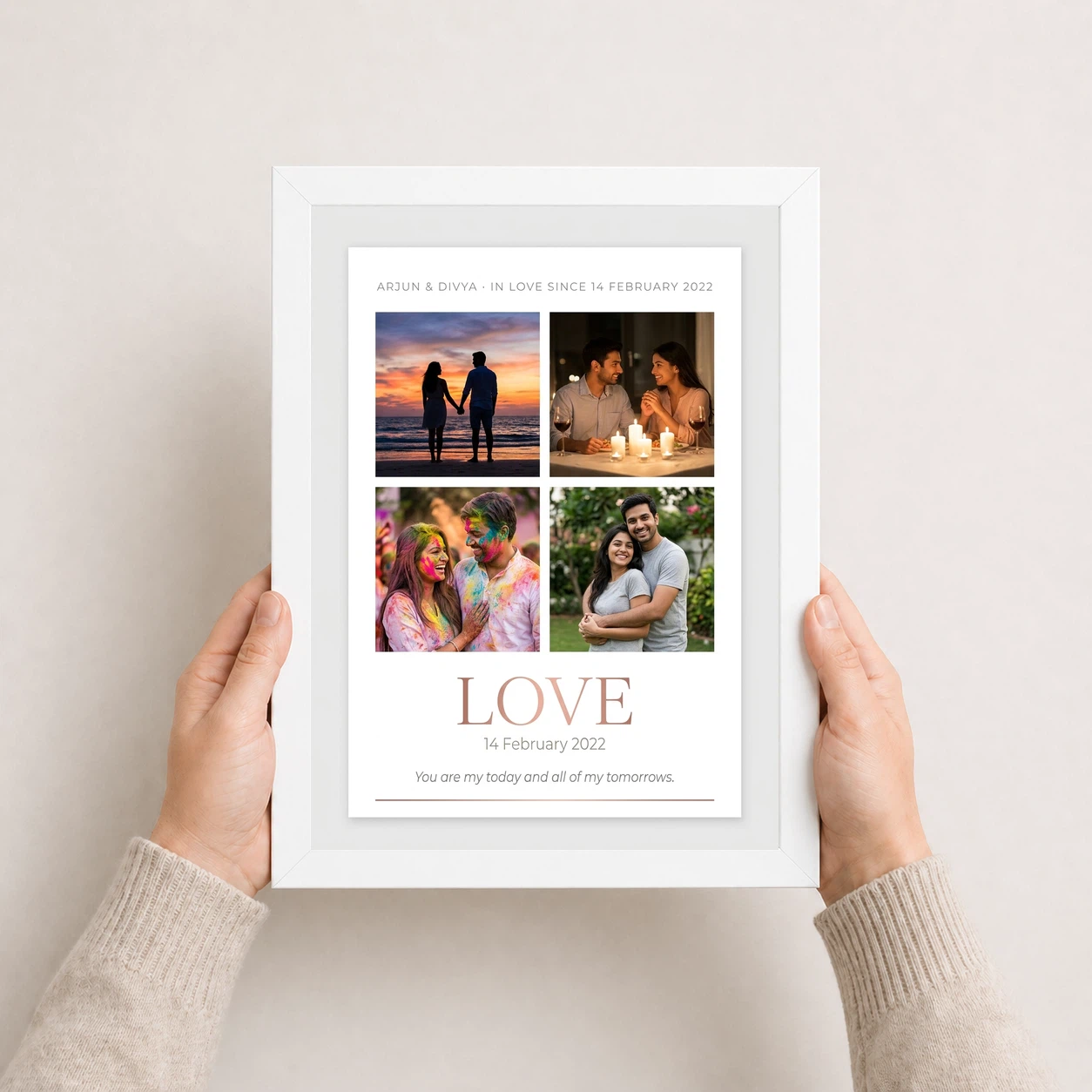Love Collage Photo Frame Bold Red Roses Romantic Love Photo Frame, view 7