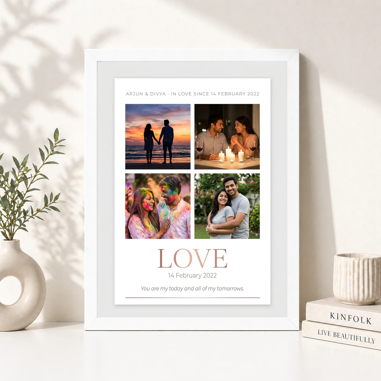 Love Collage Photo Frame Bold Red Roses Romantic Love Photo Frame, view 8