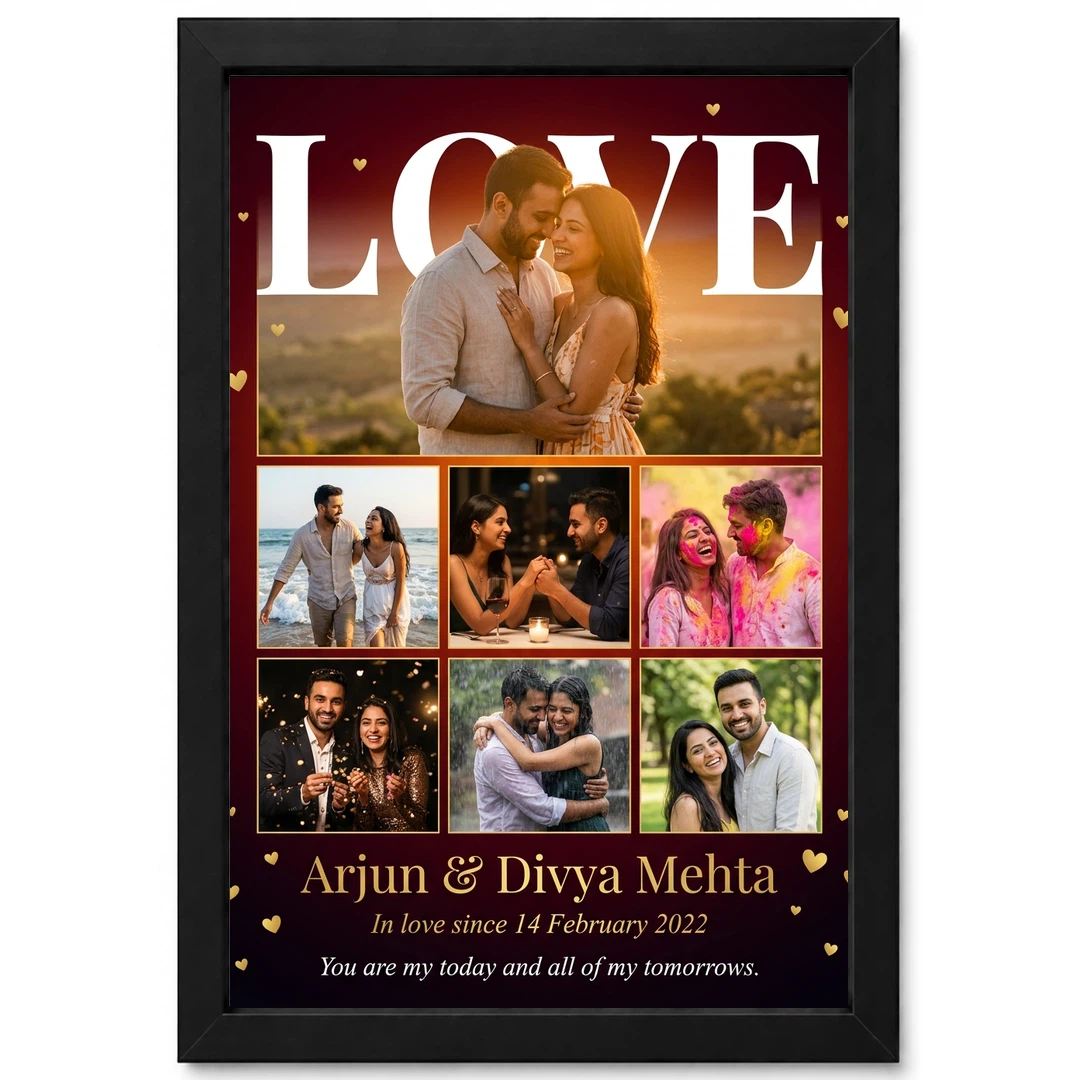 Love Collage Photo Frame Pastel Dreamy Love Story Romantic Photo Frame