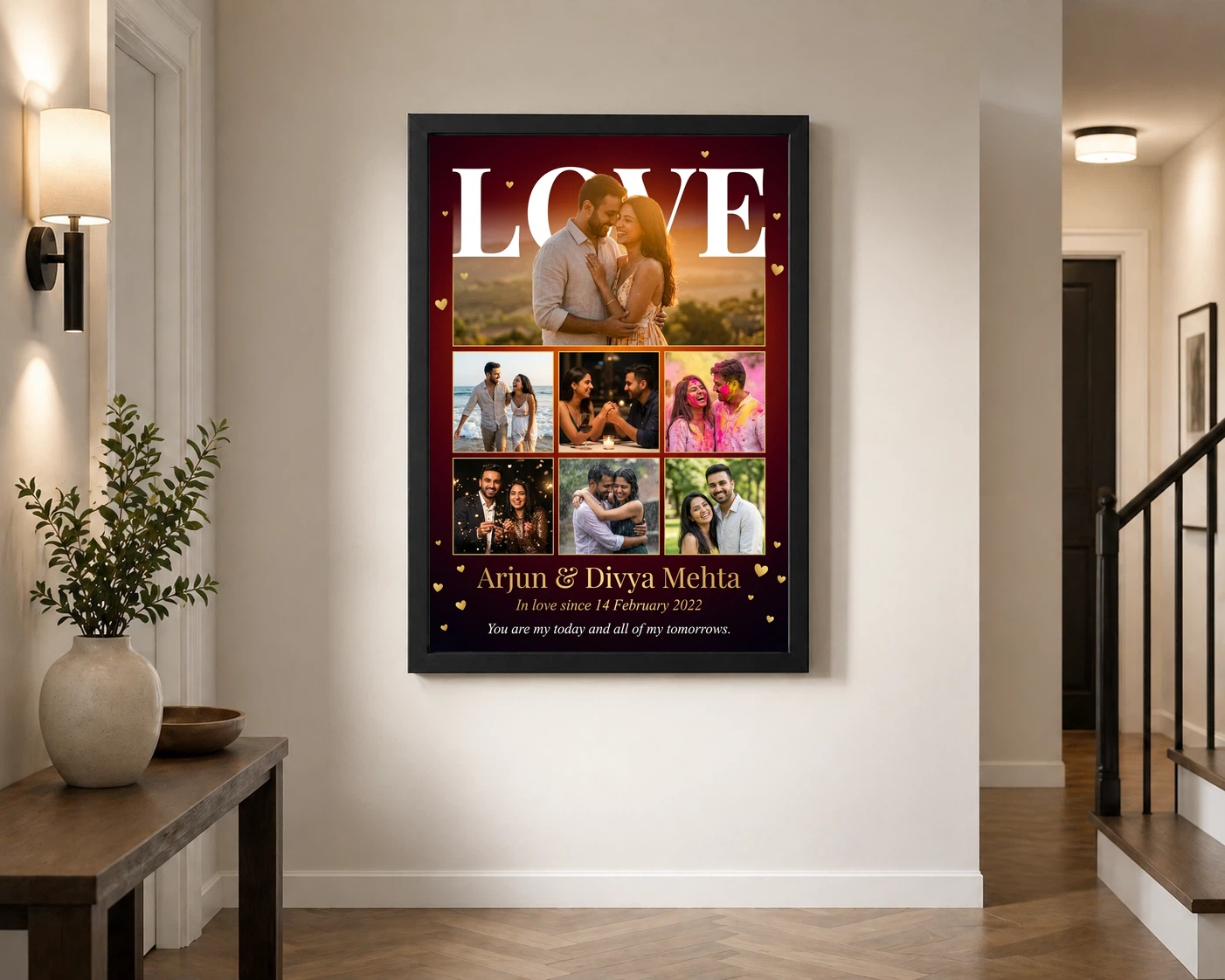 Love Collage Photo Frame Pastel Dreamy Love Story Romantic Photo Frame, view 2