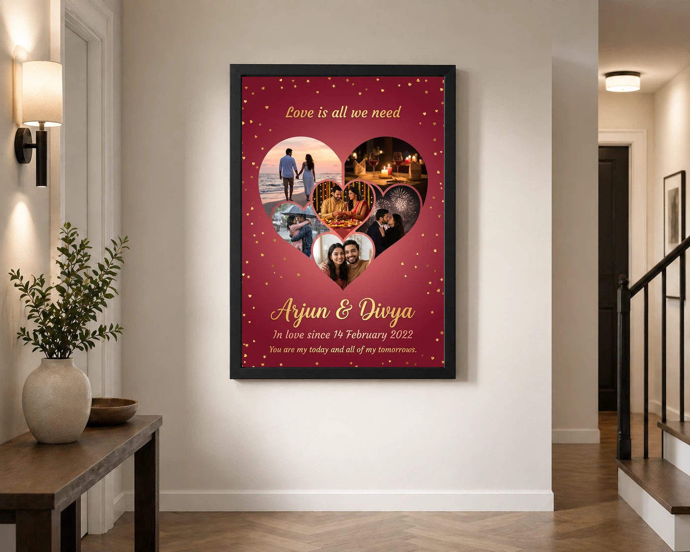 Love Collage Photo Frame Romantic Warm Heart Memories Photo Frame, view 2