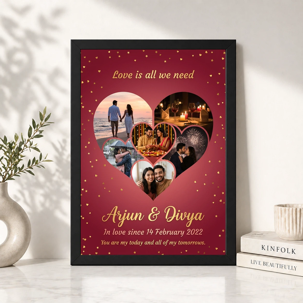 Love Collage Photo Frame Romantic Warm Heart Memories Photo Frame, view 4