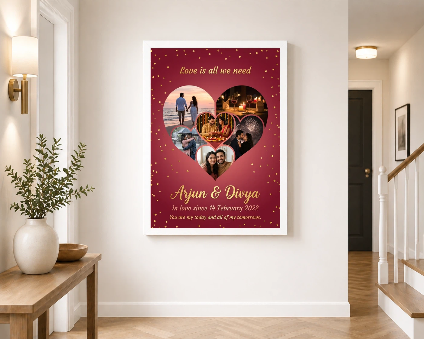 Love Collage Photo Frame Romantic Warm Heart Memories Photo Frame, view 6