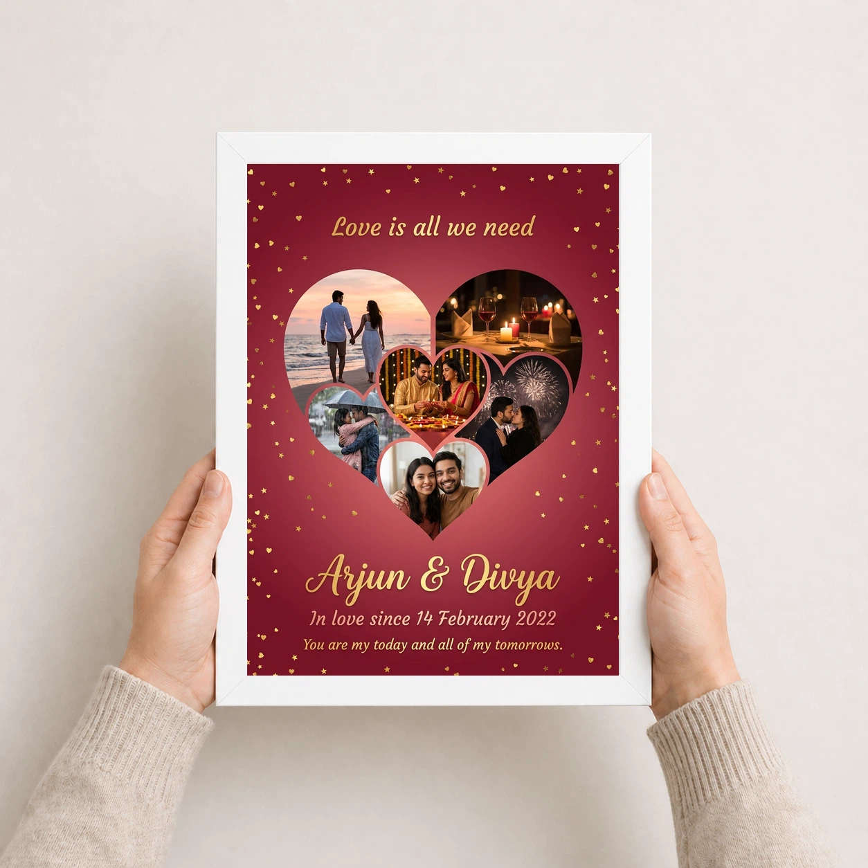 Love Collage Photo Frame Romantic Warm Heart Memories Photo Frame, view 7