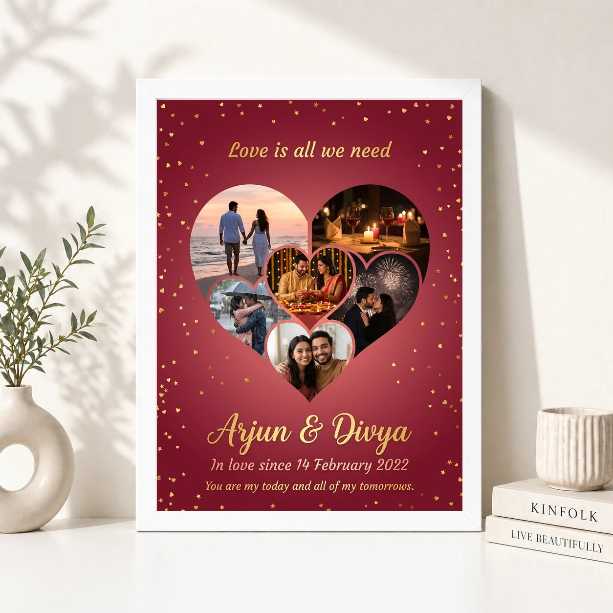 Love Collage Photo Frame Romantic Warm Heart Memories Photo Frame, view 8