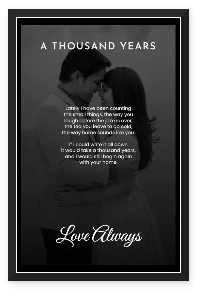 Love Letter Full Photo Frame with Text