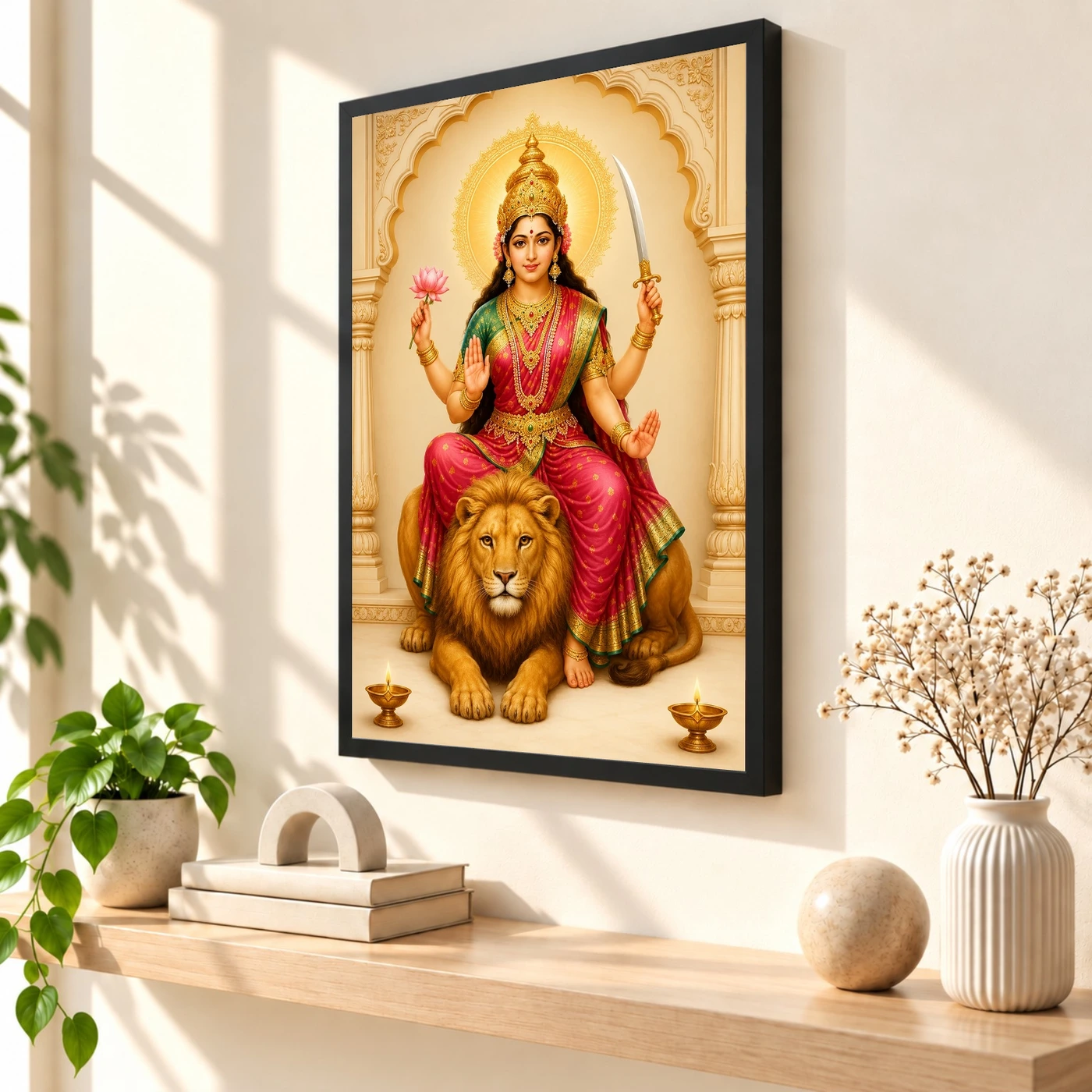 Maa Katyayani — Lion Blessings Frame, view 2