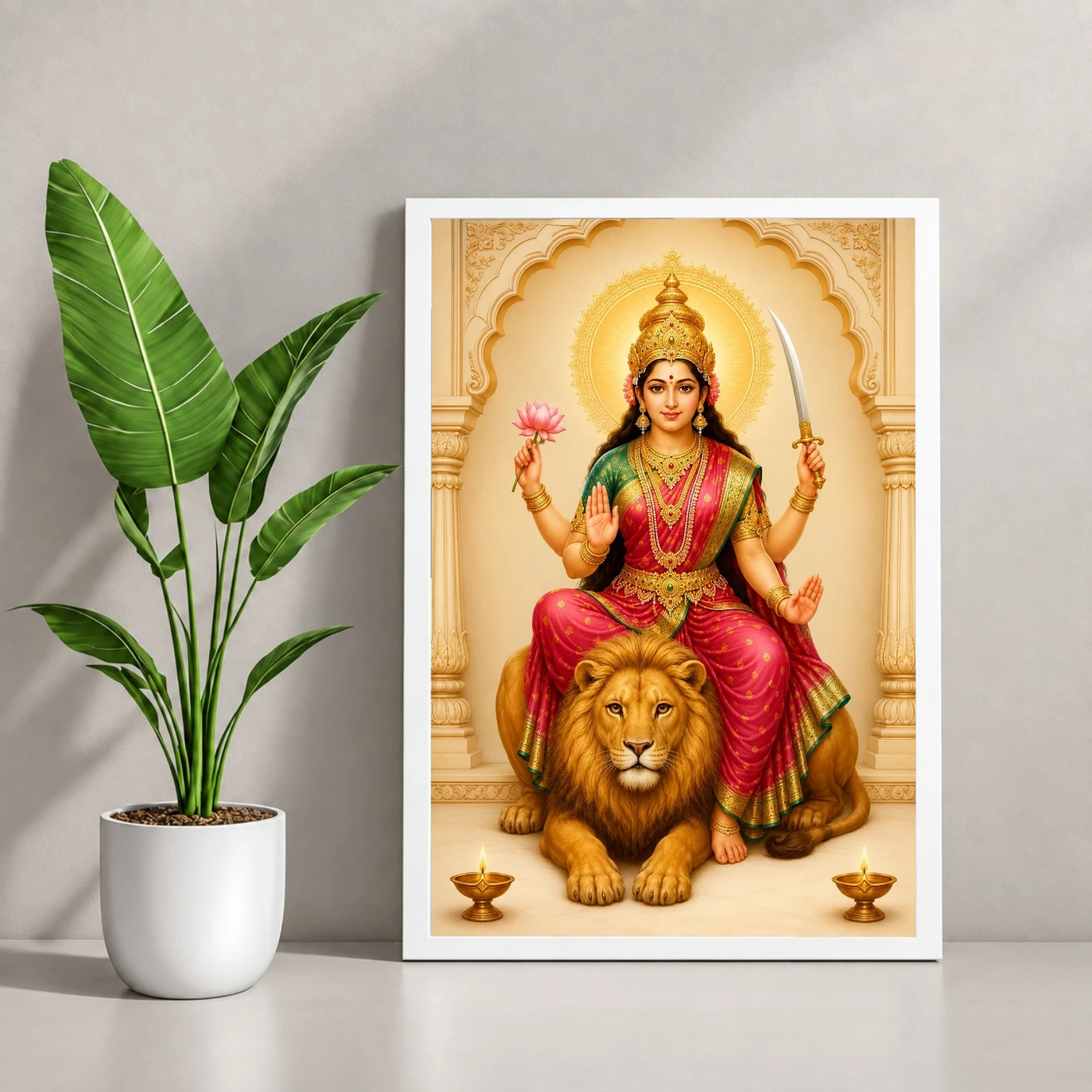 Maa Katyayani — Lion Blessings Frame, view 4