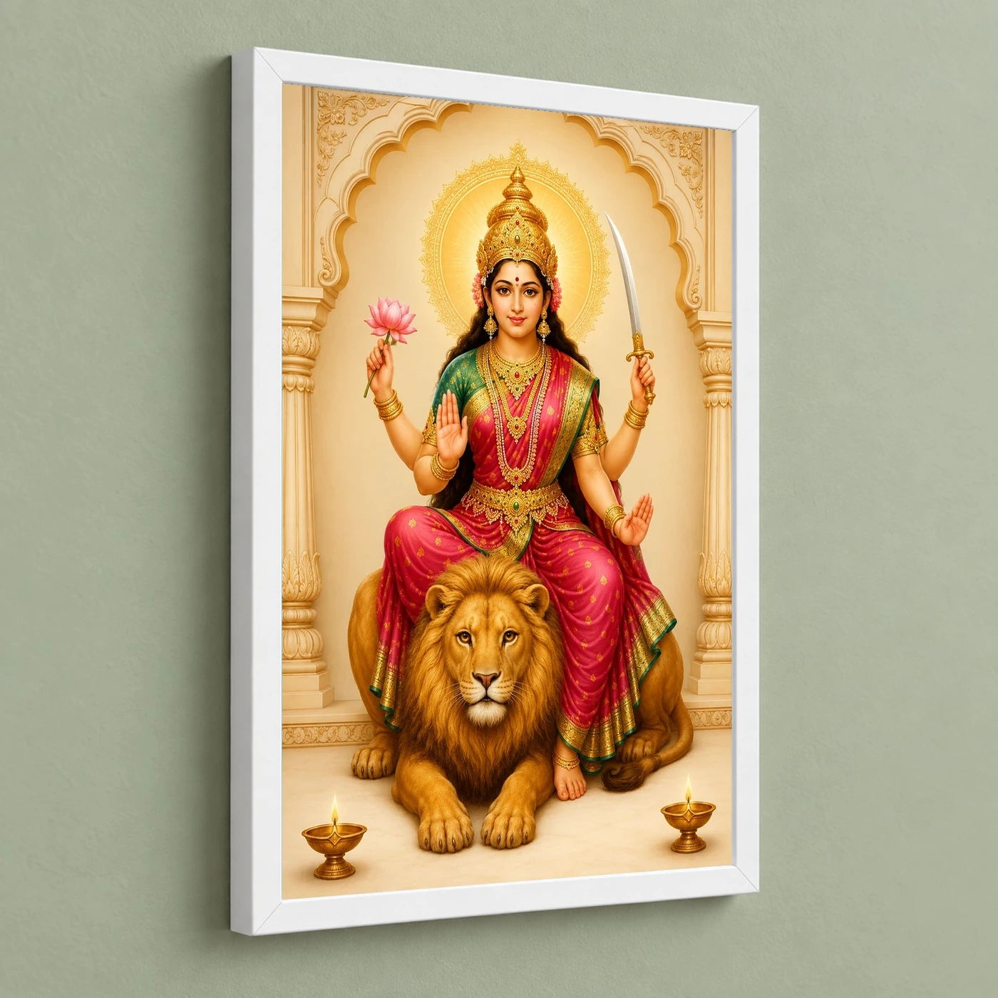 Maa Katyayani — Lion Blessings Frame, view 5