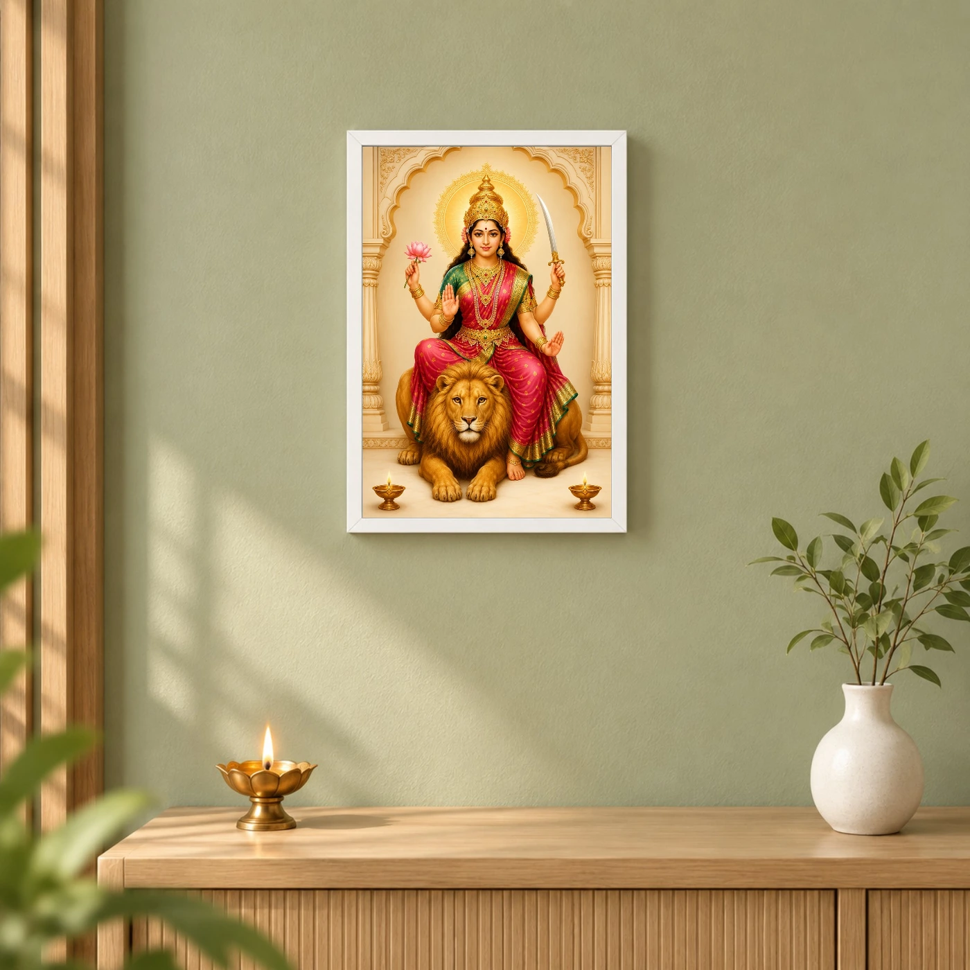 Maa Katyayani — Lion Blessings Frame, view 6