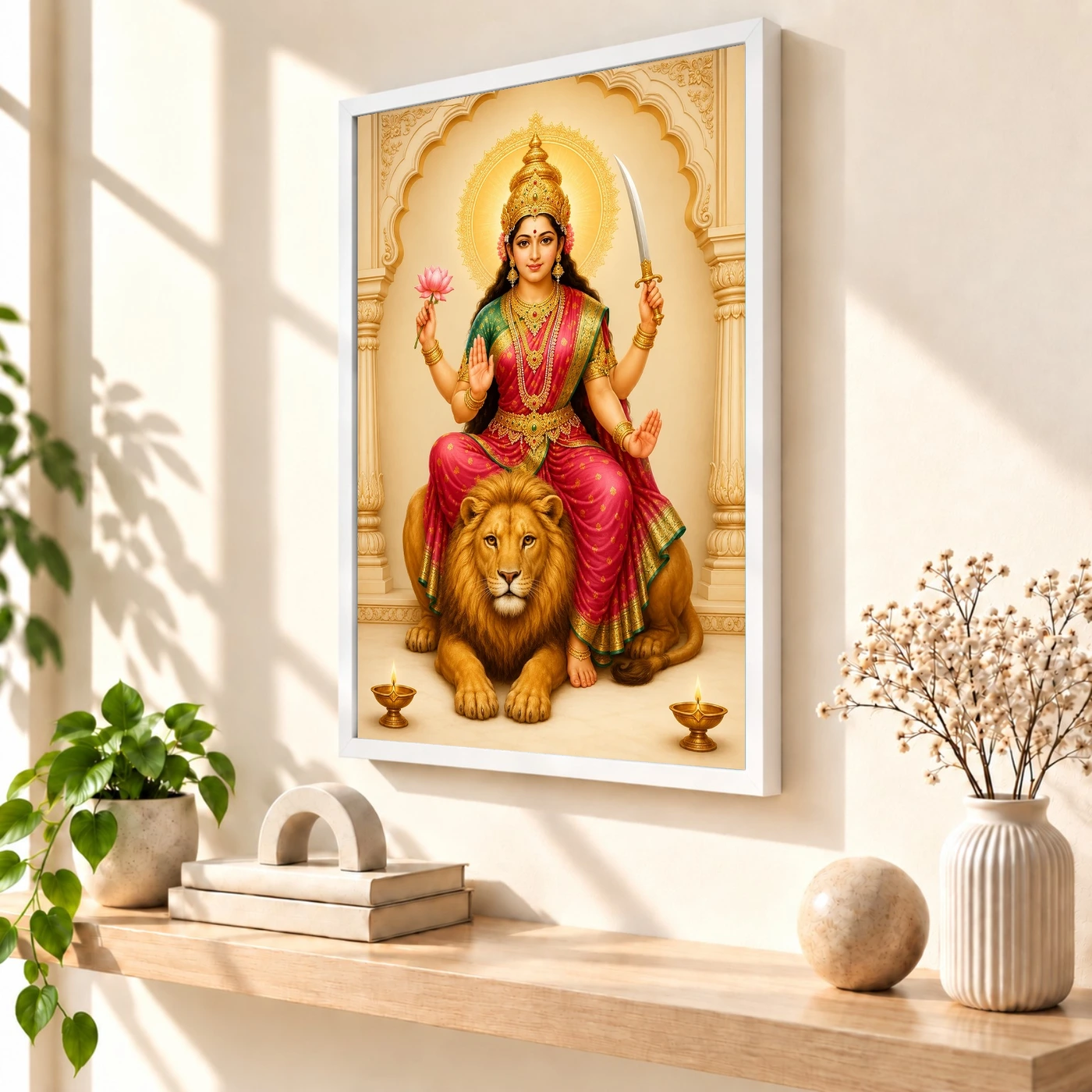 Maa Katyayani — Lion Blessings Frame, view 7
