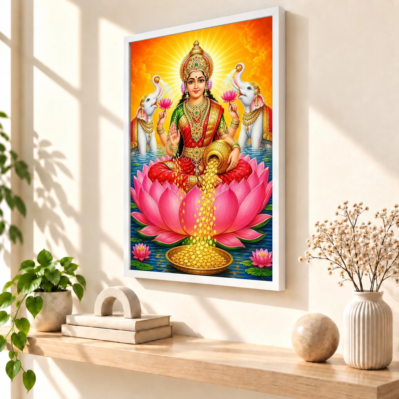 Maa Laxmi — Golden Coins Shower Frame, view 7