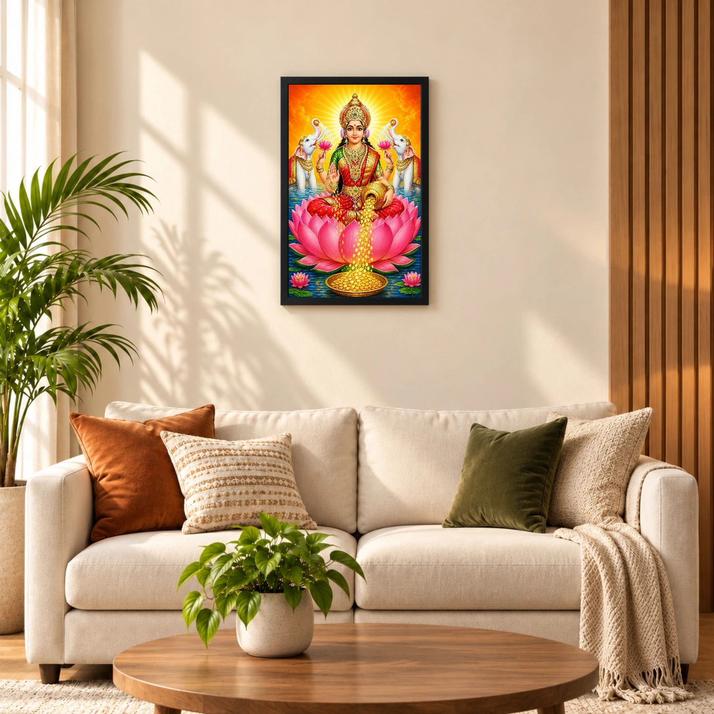 Maa Laxmi — Golden Coins Shower Frame, view 8