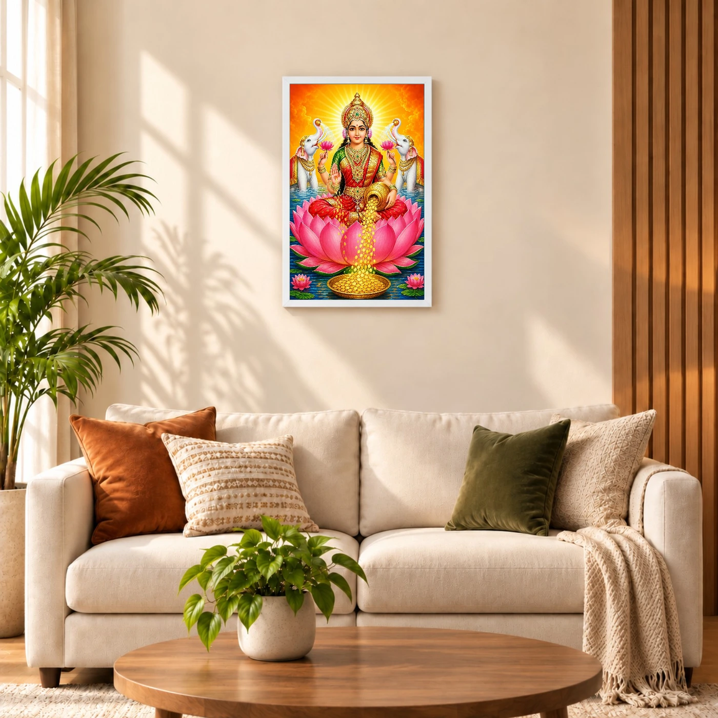 Maa Laxmi — Golden Coins Shower Frame, view 9