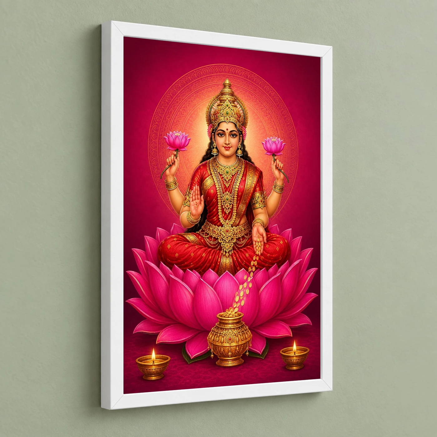 Magenta Mandala Varalakshmi Photo Frame – Modern Devotional Art, view 5