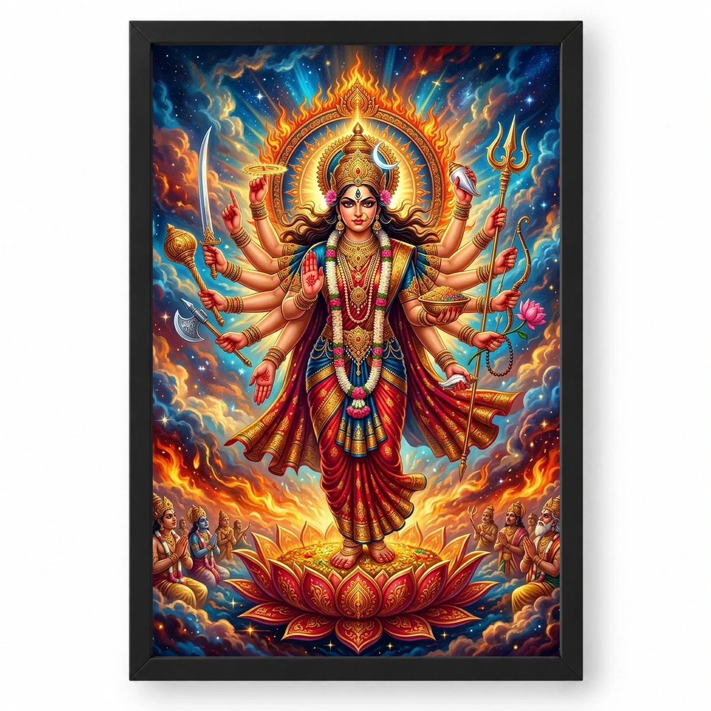Maha Lakshmi Fierce Eighteen Arms Powerful Goddess Art Photo Frame