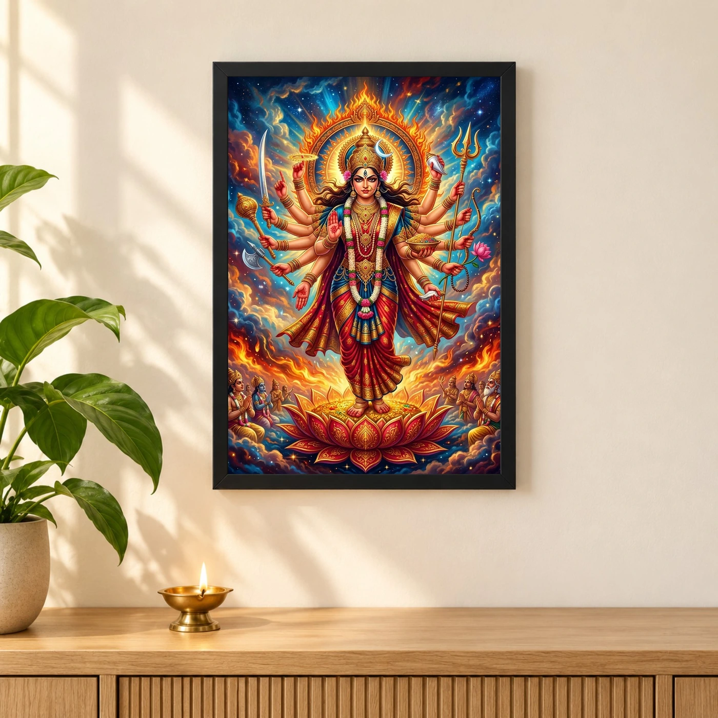 Maha Lakshmi Fierce Eighteen Arms Powerful Goddess Art Photo Frame, view 3