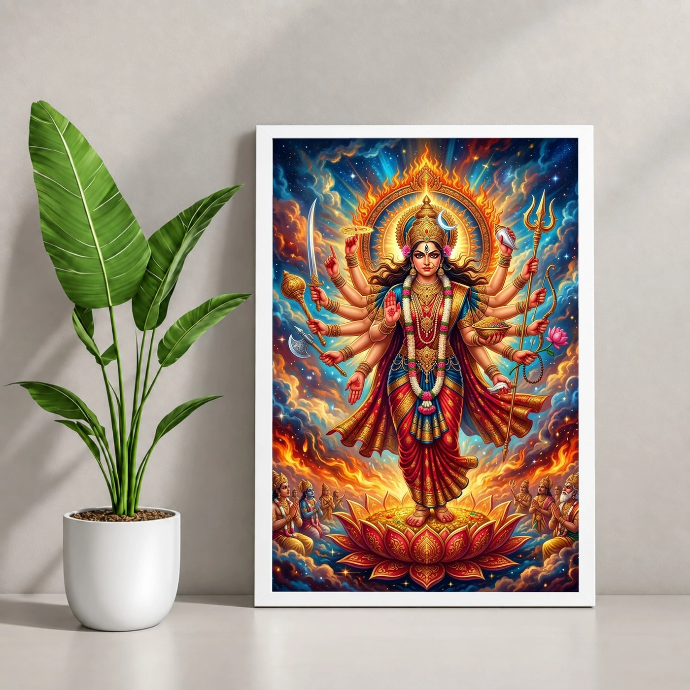 Maha Lakshmi Fierce Eighteen Arms Powerful Goddess Art Photo Frame, view 4