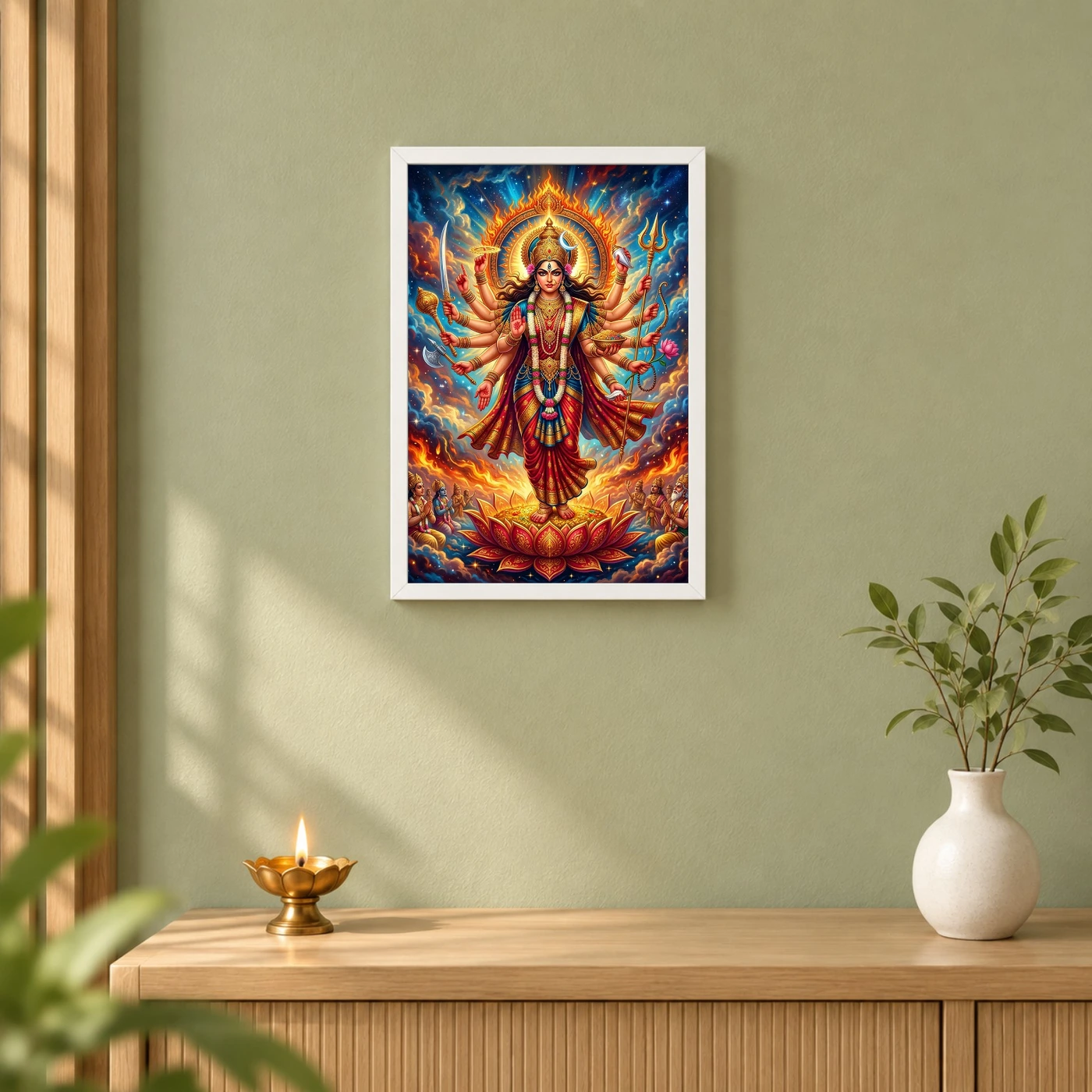 Maha Lakshmi Fierce Eighteen Arms Powerful Goddess Art Photo Frame, view 6