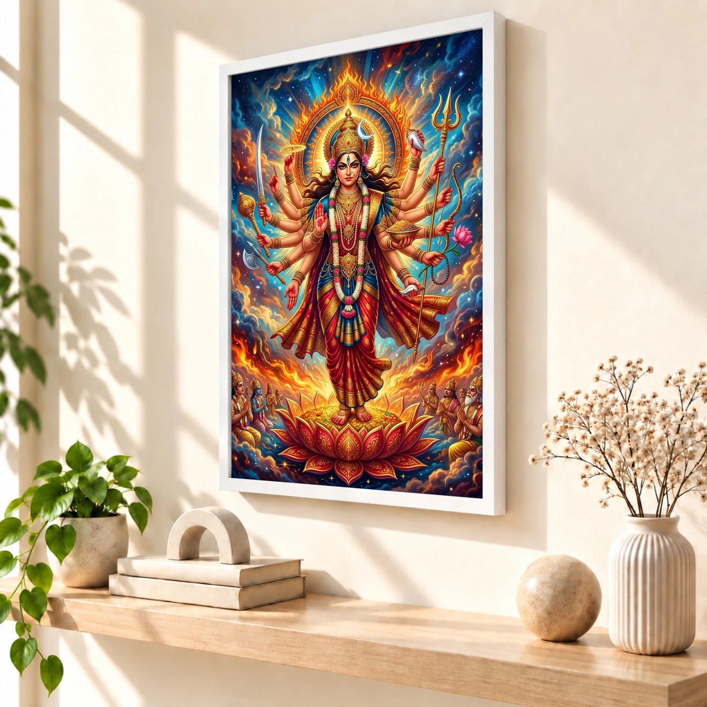 Maha Lakshmi Fierce Eighteen Arms Powerful Goddess Art Photo Frame, view 7
