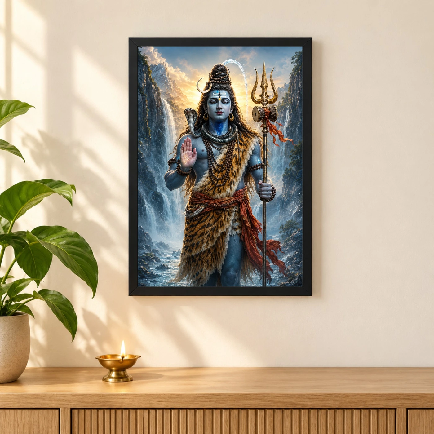 Mahadev — Ganga Trishul Divine Portrait Frame, view 3