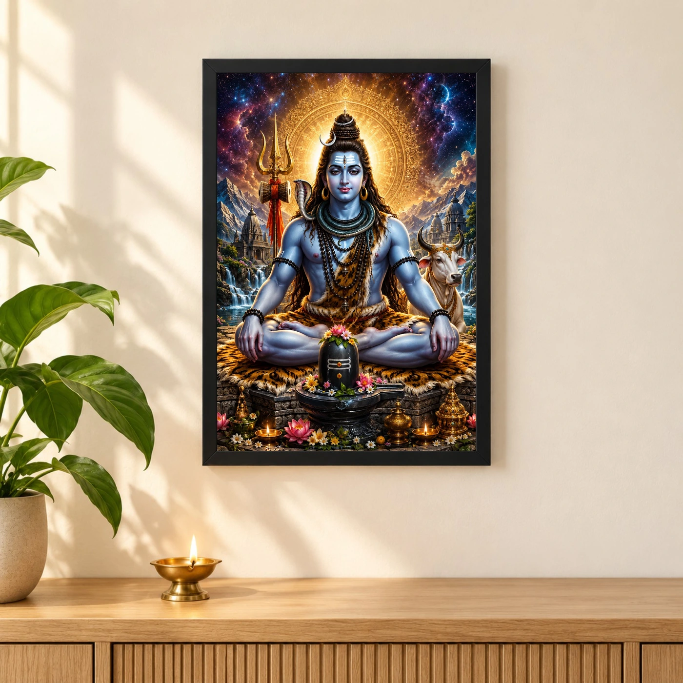 Mahadev Shiva Cosmic Celestial Aura Photo Frame, view 3