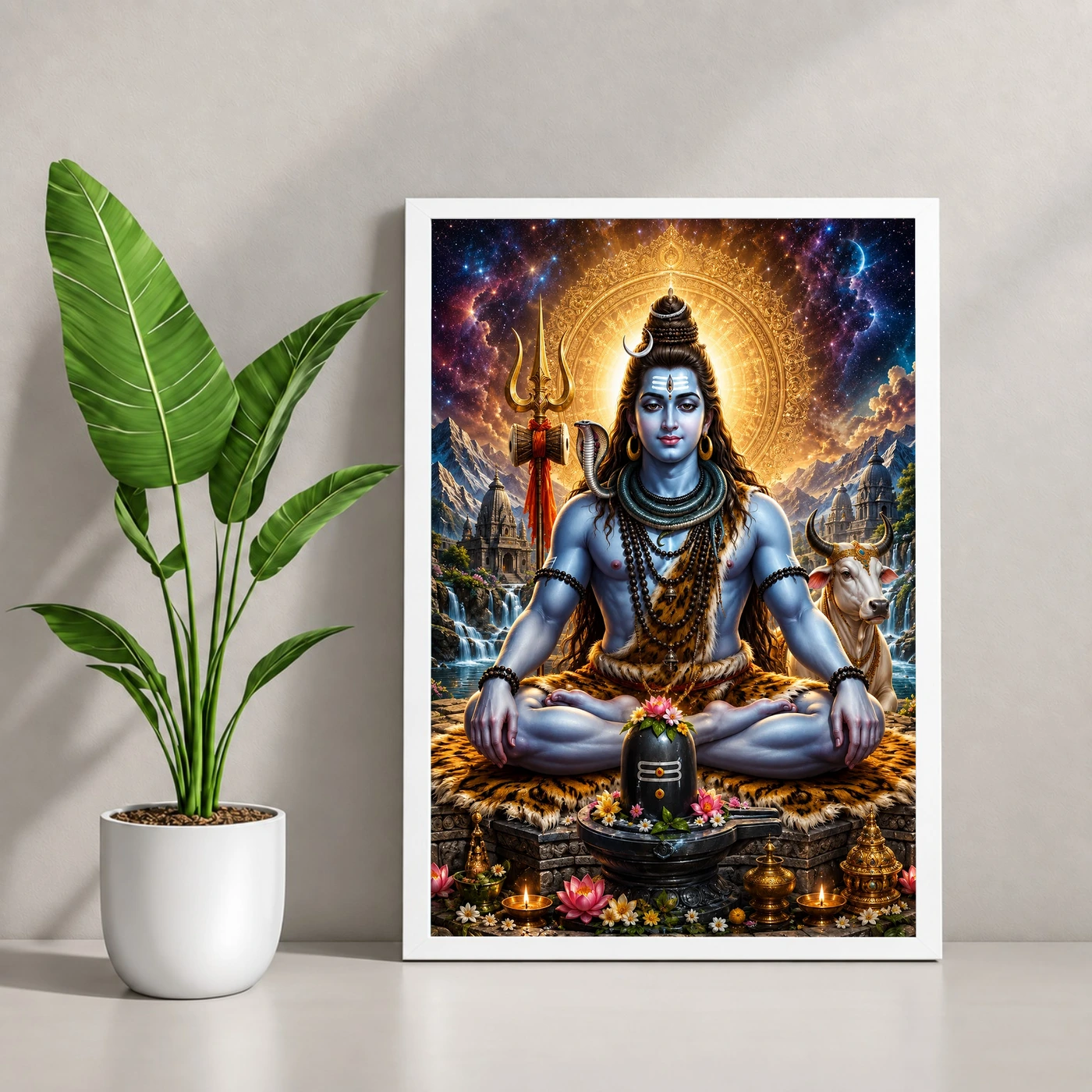 Mahadev Shiva Cosmic Celestial Aura Photo Frame, view 4