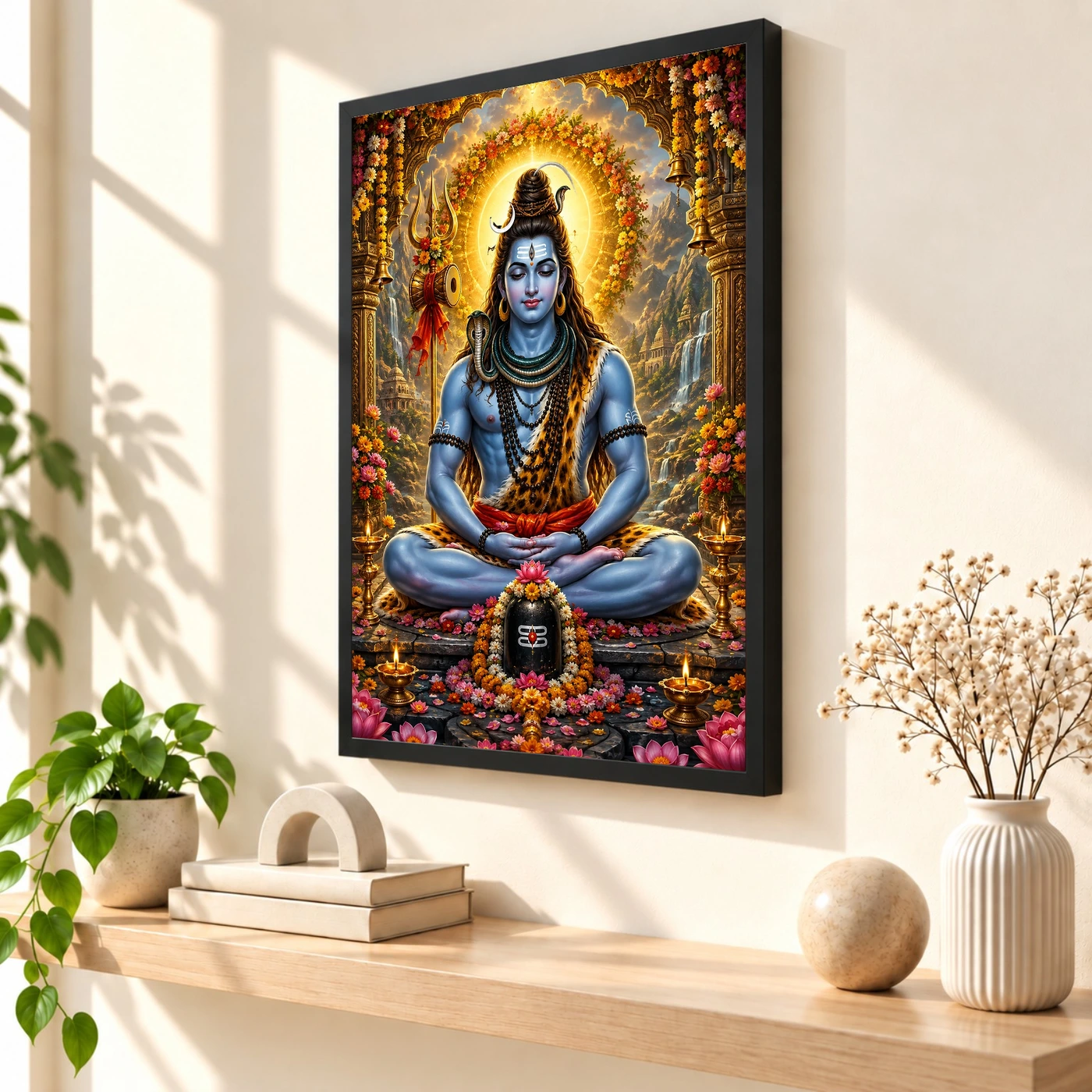 Mahadev Shiva Grand Festival Flower Decoration Photo Frame, view 2