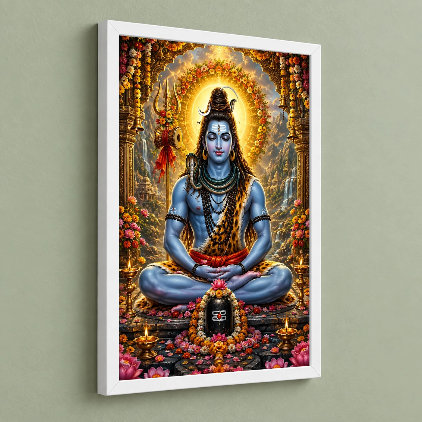 Mahadev Shiva Grand Festival Flower Decoration Photo Frame, view 5