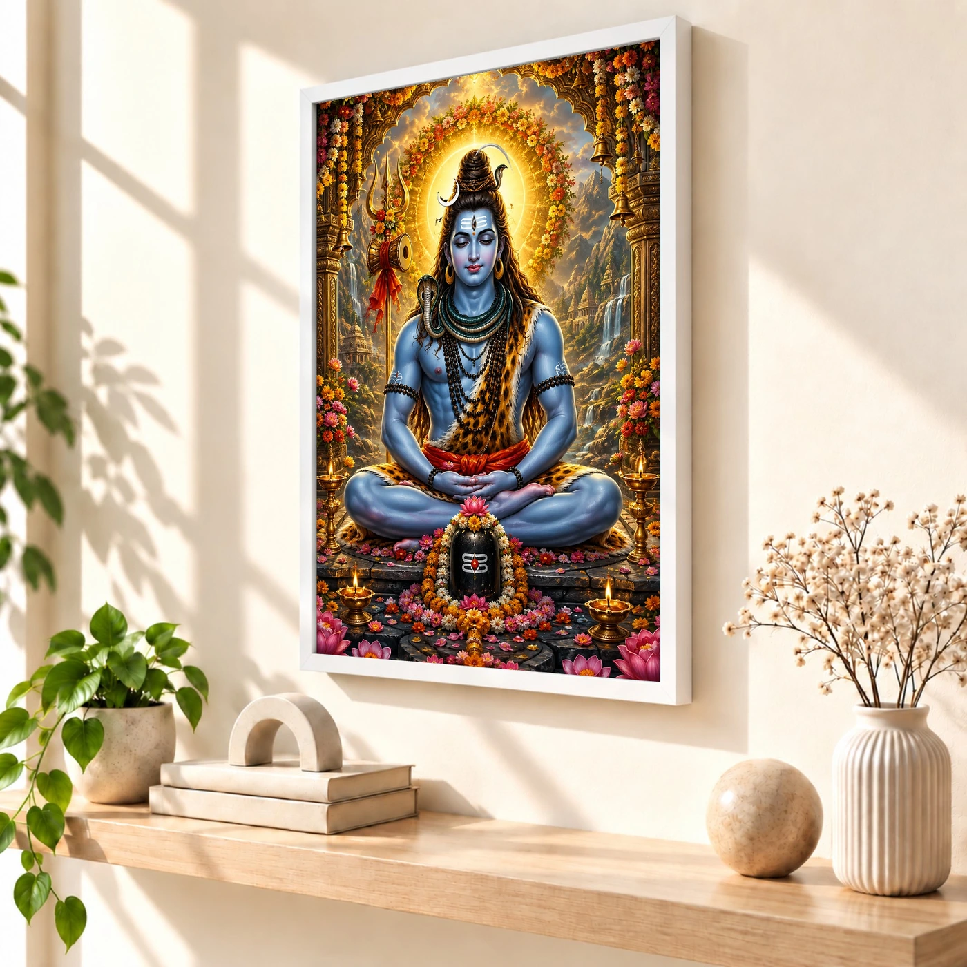 Mahadev Shiva Grand Festival Flower Decoration Photo Frame, view 7