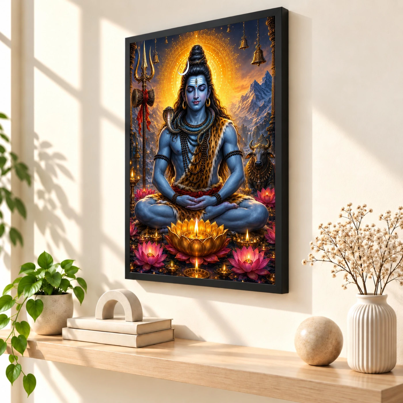 Mahadev Shiva Lotus And Diya Radiance Photo Frame, view 2