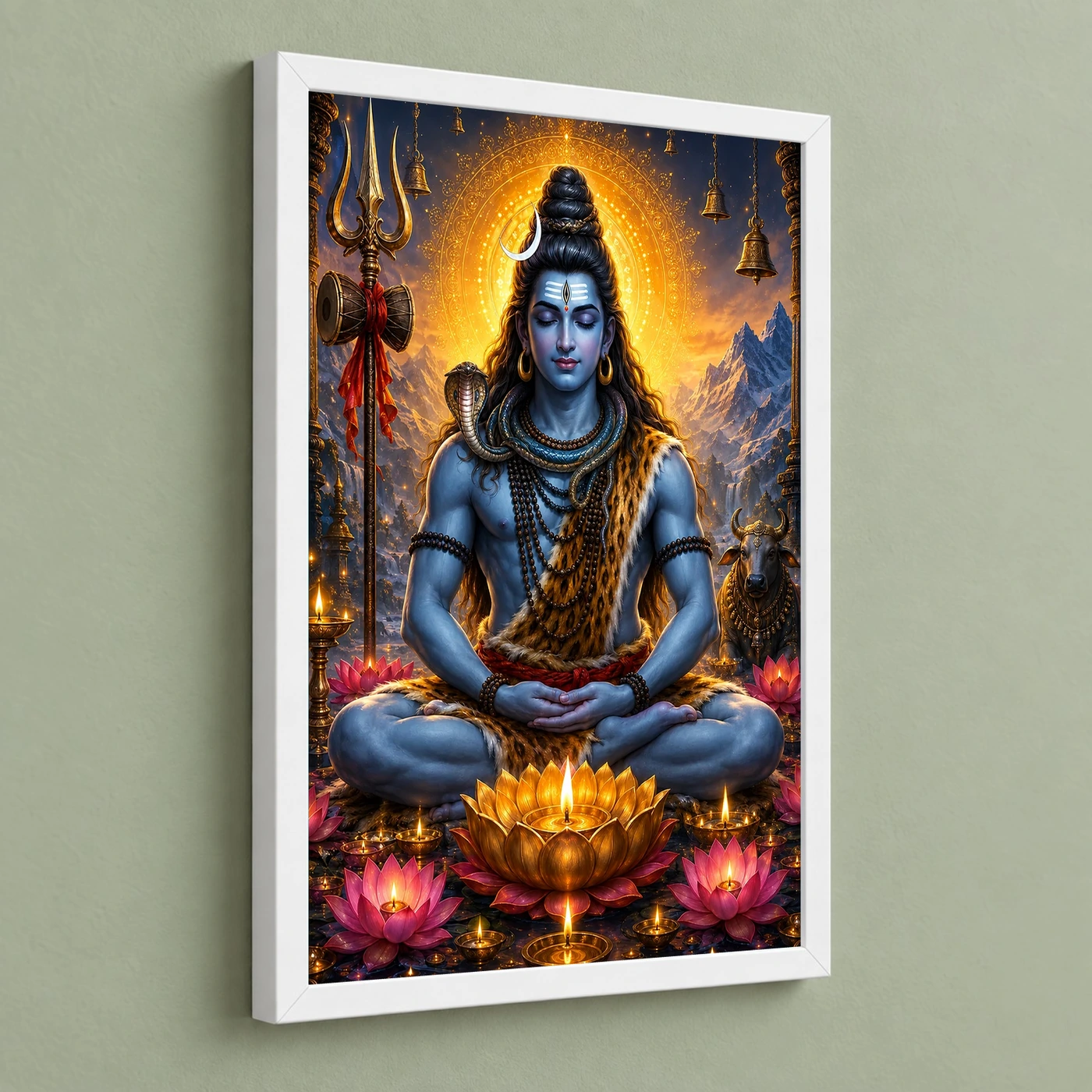 Mahadev Shiva Lotus And Diya Radiance Photo Frame, view 5