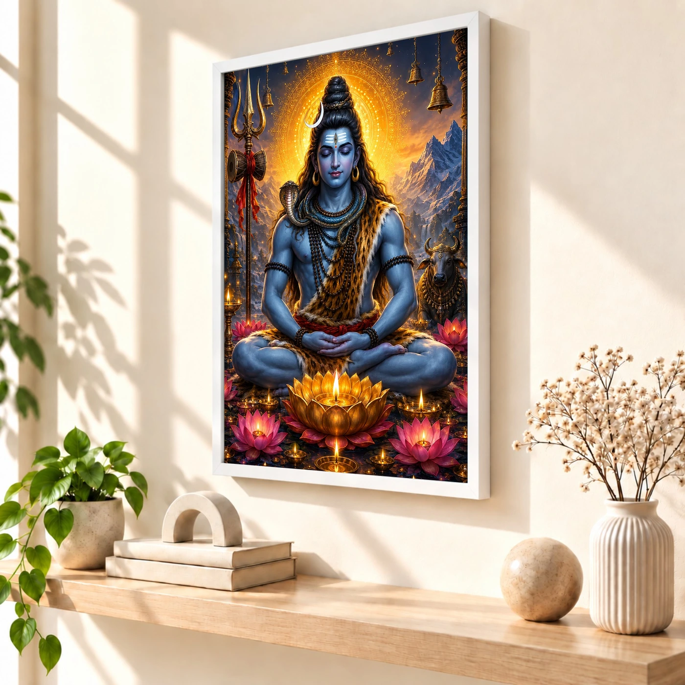 Mahadev Shiva Lotus And Diya Radiance Photo Frame, view 7